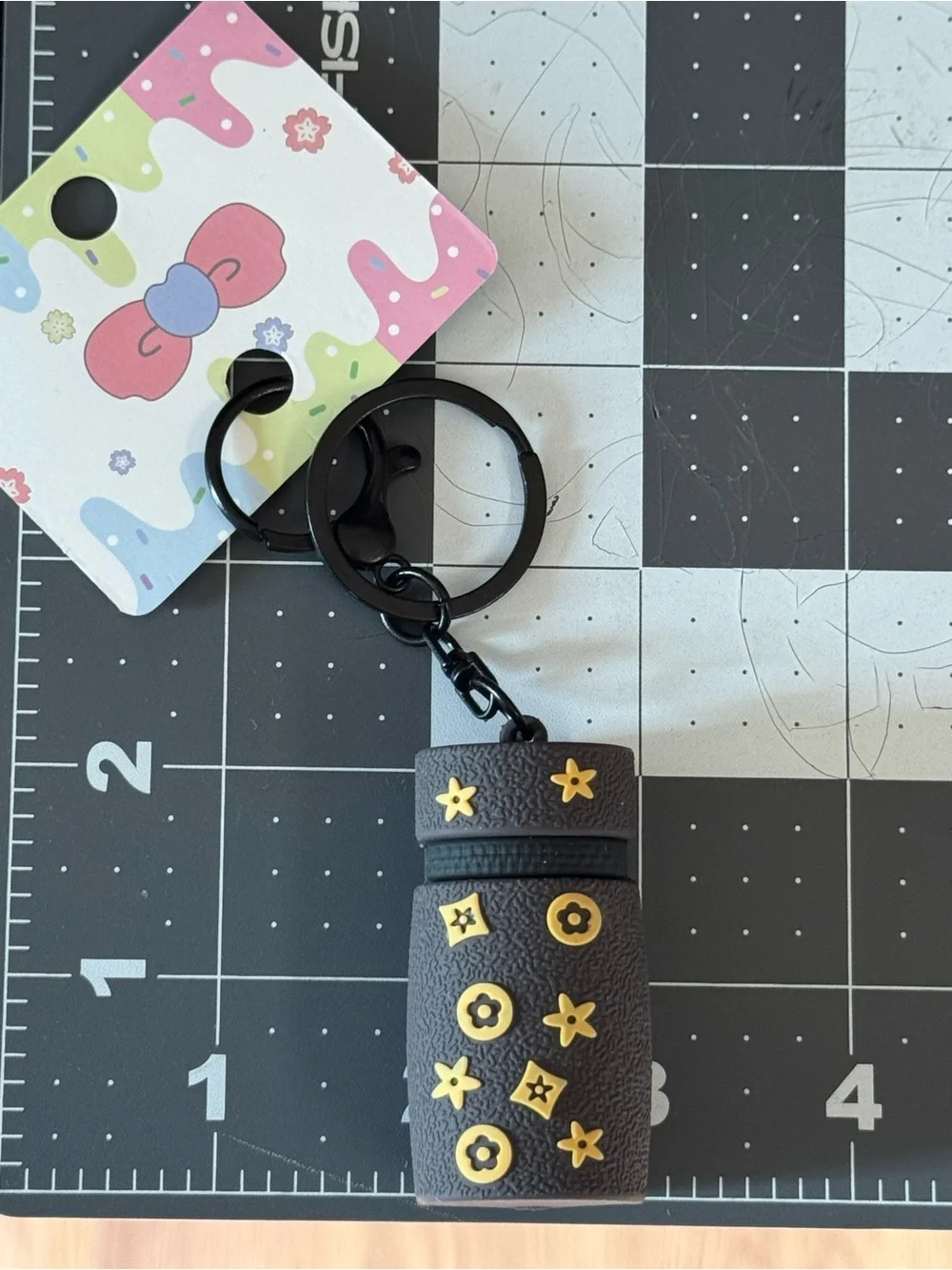 NWT Cute Mini Silicone Floral Cylinder Bag Charm Yellow